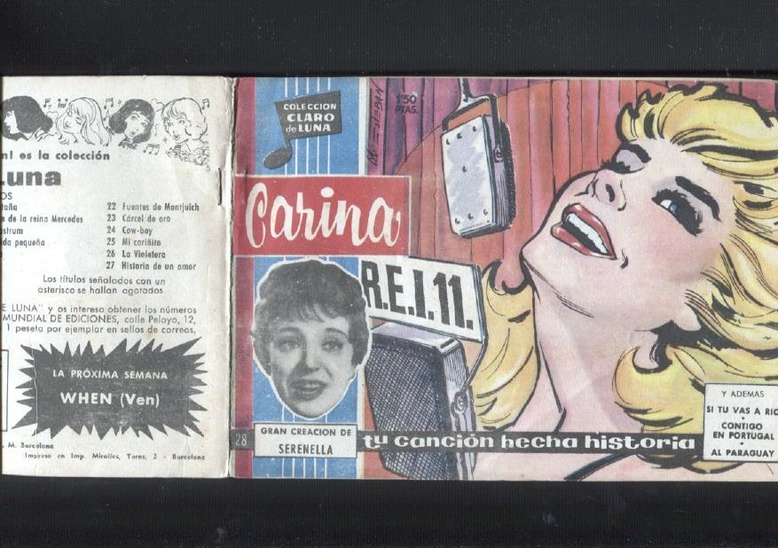 Claro de Luna numero 028: Serenella (numerada 1 en trasera)