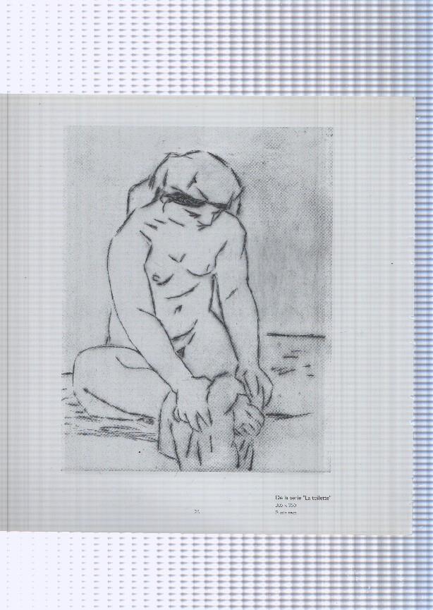 Teresa Llacer pagina 25/26: La Toilette: Nu aixugant-se el peu + dibujo de la serie "La toilette"