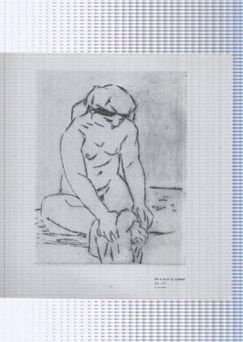 Teresa Llacer pagina 25/26: La Toilette: Nu aixugant-se el peu + dibujo de la serie "La toilette"