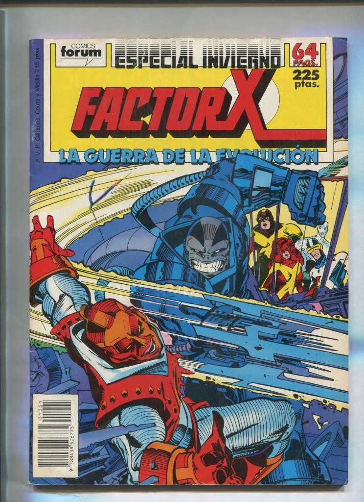 Factor X especial invierno 1988: La guerra de la evolucion (algo cello lomo lado trasero cubriendo raja)