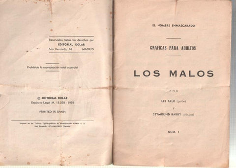 Dolar: Heroes modernos 2a epoca numero 01: El Hombre Enmascarado: Los malos