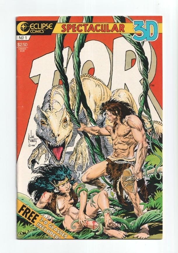 Eclipse Comics : Spectacular 3-D Glasses included: TOR 3D numero 1 (julio 1986, conserva las gafas)