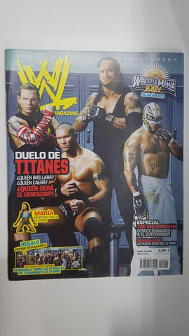 Revista lucha libre: WWE Magazine año I num 02, abril 2008 . Poster desplegable con todas las estrellas de la WWE