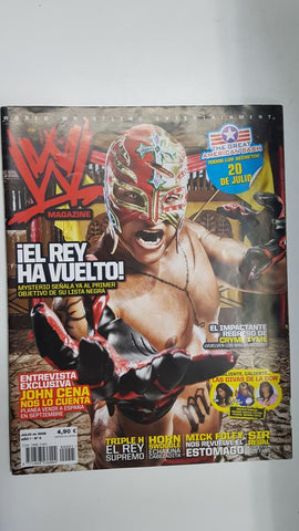 Revista lucha libre: WWE Magazine año I num 5, julio 2008. Las divas de la ECW. Poster Rey Misterio