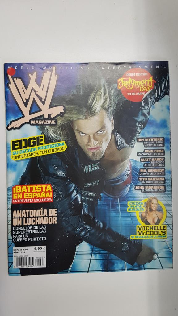 Revista lucha libre: WWE Magazine año I num 3, mayo 2008. Poster y entrevista a Batista