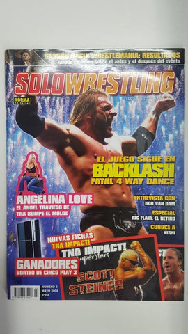 Revista lucha libre: Solowrestling numero 3, mayo 2008. Especial Ric Flair: el retiro, Entrevista a Angeline Love