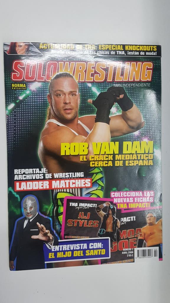 Revista lucha libre: Solowrestling numero 2, abril 2008. Colecciona las fichas TNA Impact, Maquinas recreativas: inicios de los juegos de wrestling en consolas