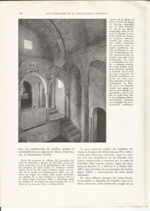 LAMINA HISTORIA 26308: Interior de la iglesia de Santa Cristina de Lena, Asturias