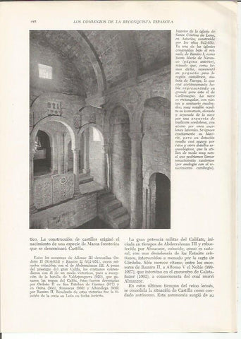 LAMINA HISTORIA 26308: Interior de la iglesia de Santa Cristina de Lena, Asturias