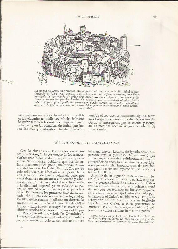 LAMINA HISTORIA 26306: Arles, grabado del 1830