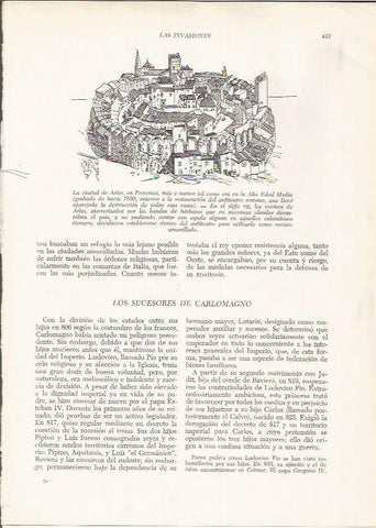 LAMINA HISTORIA 26306: Arles, grabado del 1830