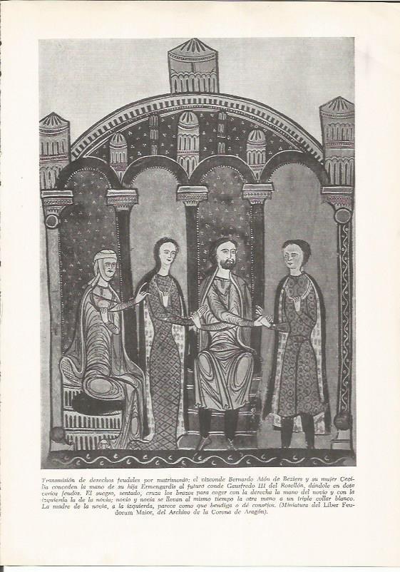 LAMINA HISTORIA 26304: Entrega de mano de Ermegilda, hija de Bernardo Aton de Beziers