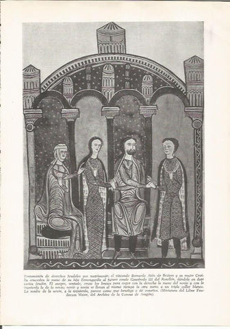 LAMINA HISTORIA 26304: Entrega de mano de Ermegilda, hija de Bernardo Aton de Beziers