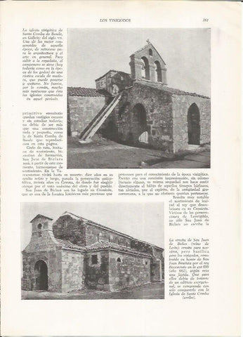 LAMINA HISTORIA 26296: Iglesia de Santa Comba de Bande y la ermita de San Juan de Baños
