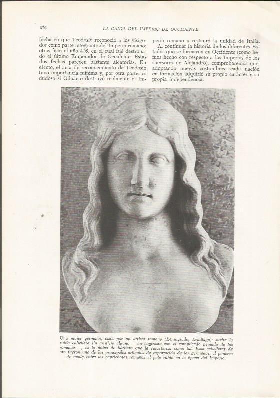LAMINA HISTORIA 26294: Muejr germana vista por un escultor romano