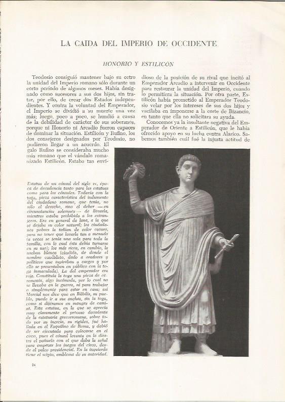 LAMINA HISTORIA 26292: Estatua de un consul del siglo IV