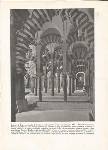LAMINA HISTORIA 26291: Interior de la mezquita de Cordoba