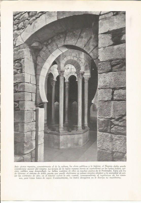 LAMINA HISTORIA 26290: Interior de los baños arabes de Girona
