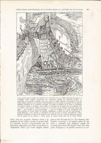 LAMINA HISTORIA 26248: Torre movil del ejercito de Roma