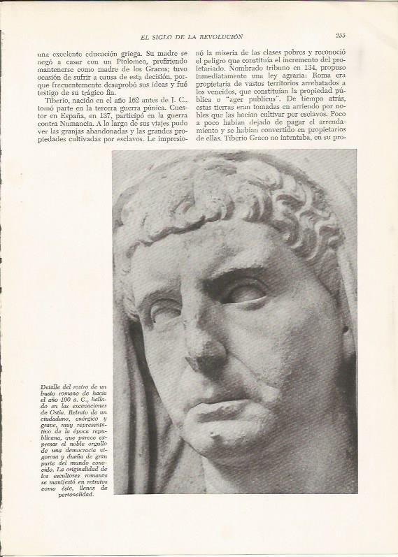 LAMINA HISTORIA 26245: Detalle de un busto romano