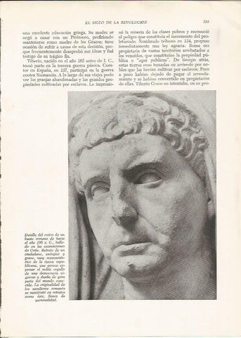 LAMINA HISTORIA 26245: Detalle de un busto romano