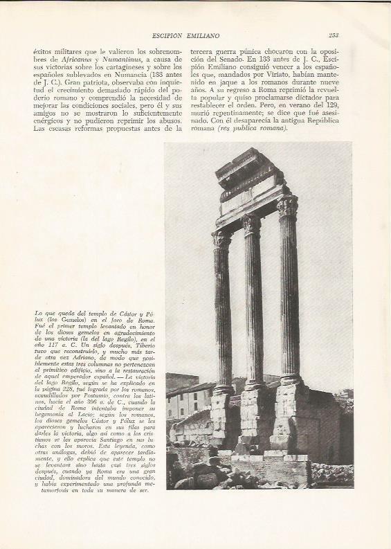 LAMINA HISTORIA 26244: Templo de Castor y Polux en Roma