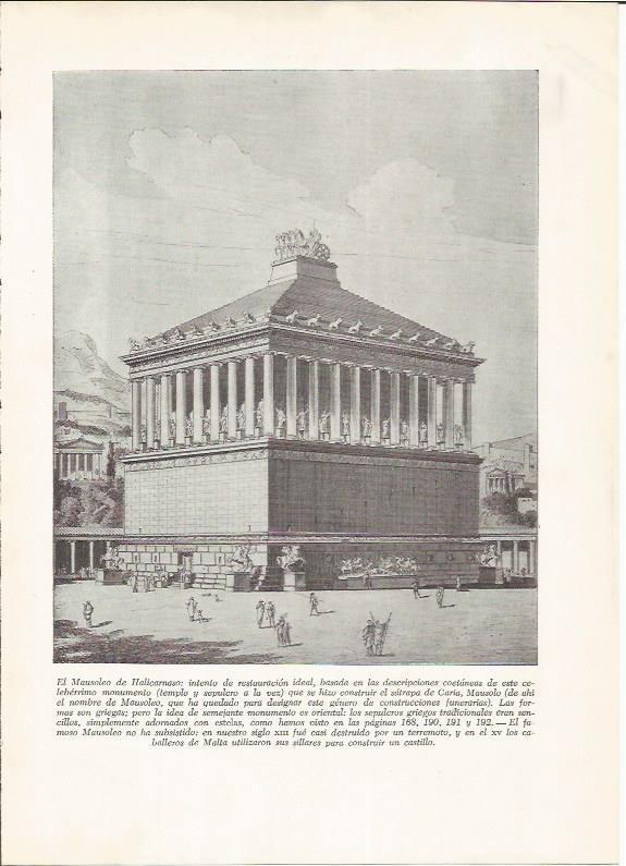 LAMINA HISTORIA 26223: Reconstruccion ideal del Mausoleo de Halicarnaso