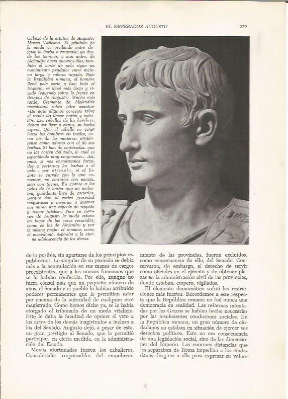 LAMINA HISTORIA 26252: Cabeza de la estatua de Augusto