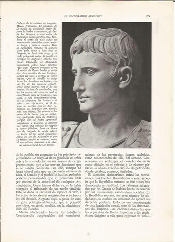 LAMINA HISTORIA 26252: Cabeza de la estatua de Augusto