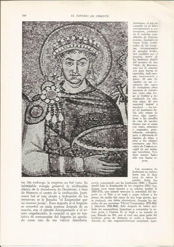 LAMINA HISTORIA 26284: Detalle del mosaico del emperador Justiniano