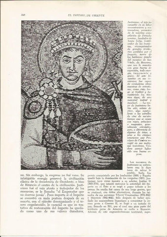 LAMINA HISTORIA 26284: Detalle del mosaico del emperador Justiniano