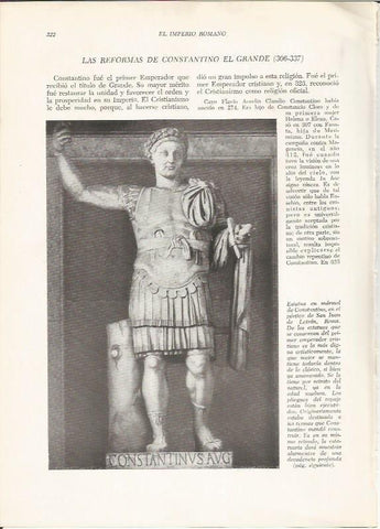 LAMINA HISTORIA 26272: Estatua de marmol de Constantino