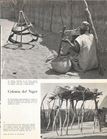 LAMINA 26387: Hausa tejiendo en un telar
