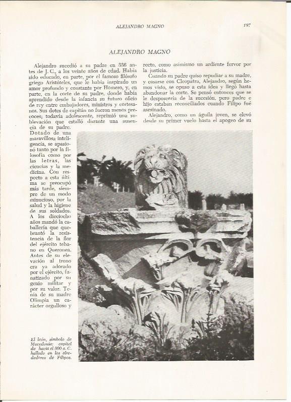 LAMINA HISTORIA 26221: El leon, simbolo de Macedonia
