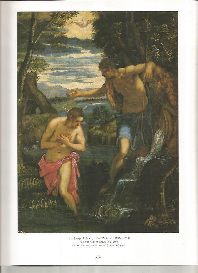 LAMINA PRADO 26080: El bautismo de Cristo, por Tintoretto