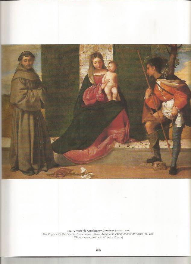 LAMINA PRADO 26074: La Virgen con el Niño en brazos entre San Antonio de Padua y San Roque, por Giorgione