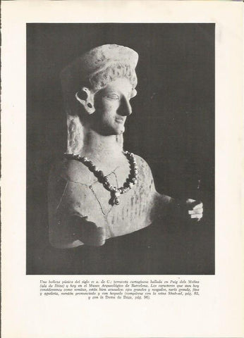 LAMINA HISTORIA 26176: Busto punico hallado en Puig dels Molins
