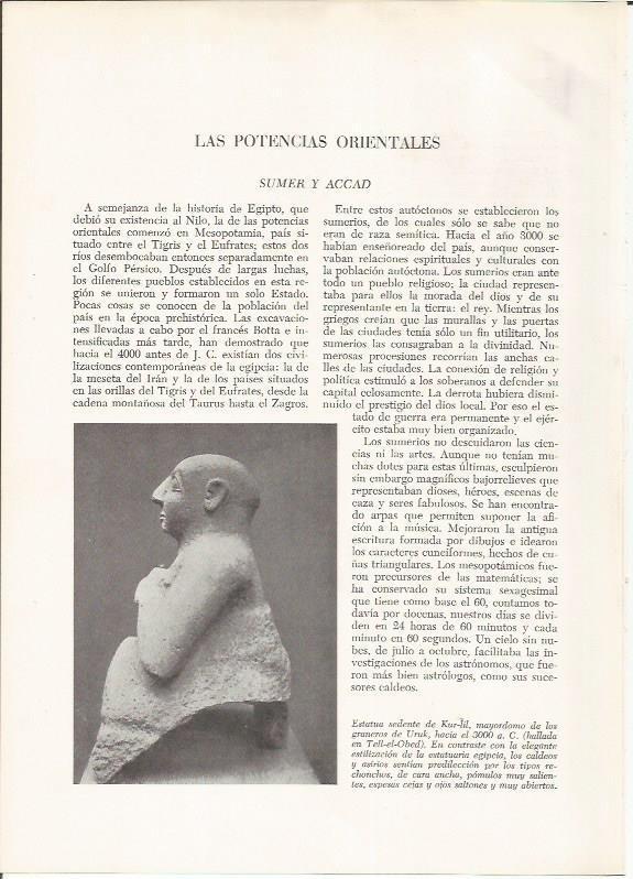 LAMINA HISTORIA 26168: Estatua del mayordomo Kur-lil de Uruk