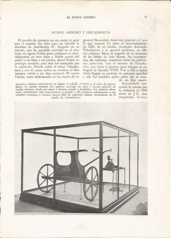 LAMINA HISTORIA 26165: Carro de guerra ligero de Egipto