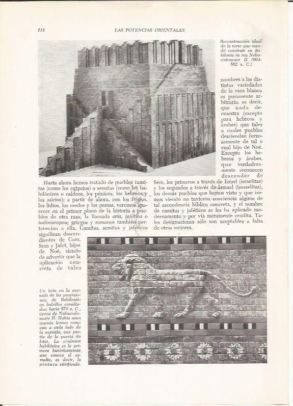LAMINA HISTORIA 26187: Reconstruccion de la torre de Nabucodonosor en Babilonia