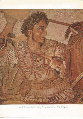 LAMINA HISTORIA 26218: Mosaico con la imagen de Alejandro Magno