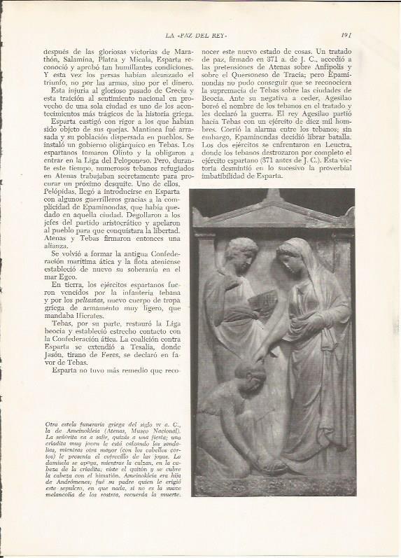 LAMINA HISTORIA 26217: Estela funeraria de Ameinokleia
