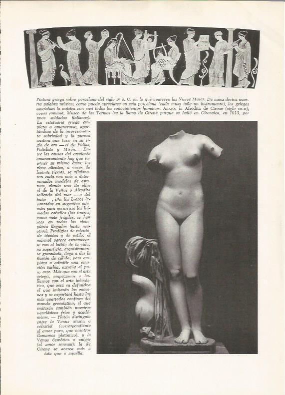 LAMINA HISTORIA 26216: Pintura griega sobre ceramica y Venus urania