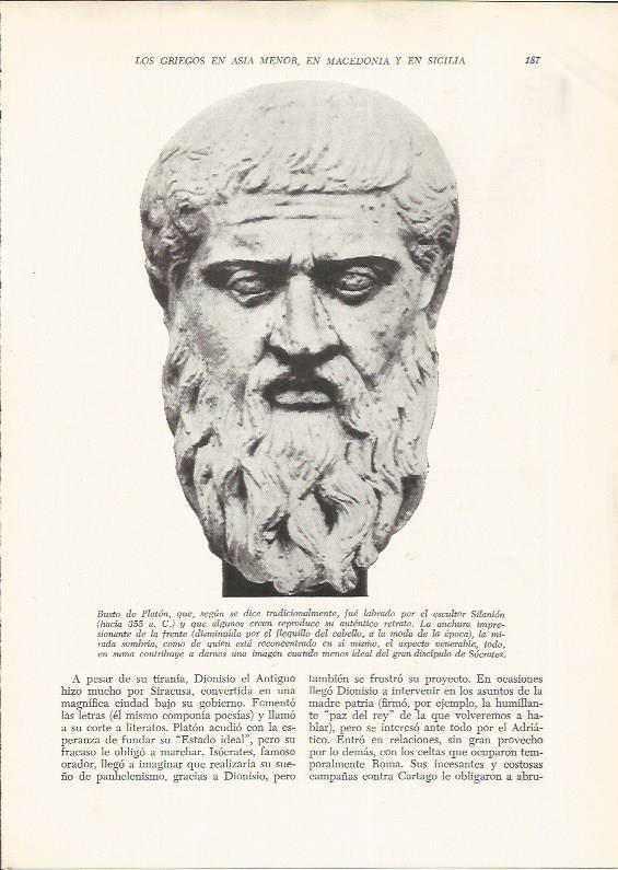 LAMINA HISTORIA 26215: Busto de Platon