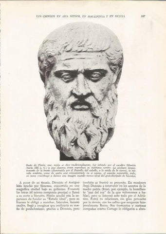 LAMINA HISTORIA 26215: Busto de Platon