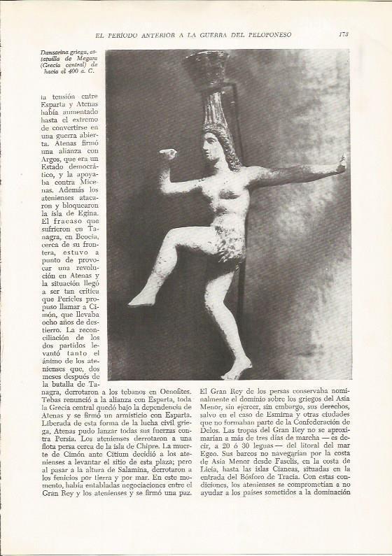 LAMINA HISTORIA 26210: Danzarina griega, estatuilla de Megara