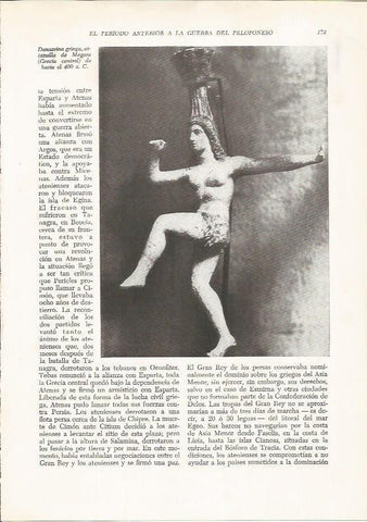 LAMINA HISTORIA 26210: Danzarina griega, estatuilla de Megara
