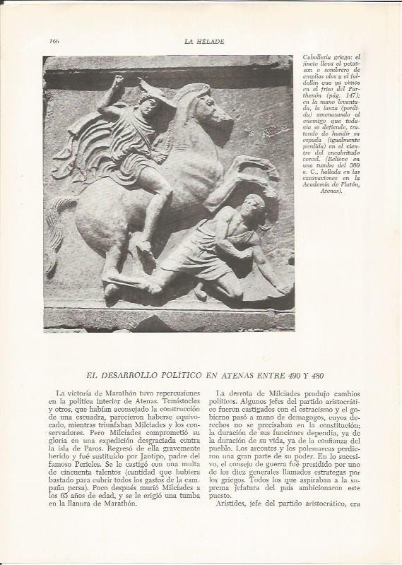 LAMINA HISTORIA 26207: Relieve de una tumba de Atenas
