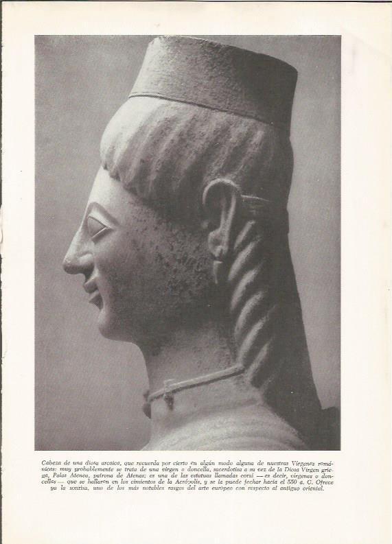 LAMINA HISTORIA 26204: Cabeza arcaica de diosa de Grecia