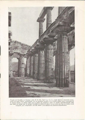 LAMINA HISTORIA 26203: Templo de Poseidon en Paestum